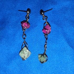 Silver caged earrings